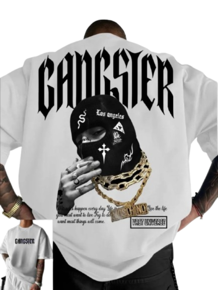 European and American men's summer personalized letter wealth print soft and breathable round neck T-shirt outdoor street top