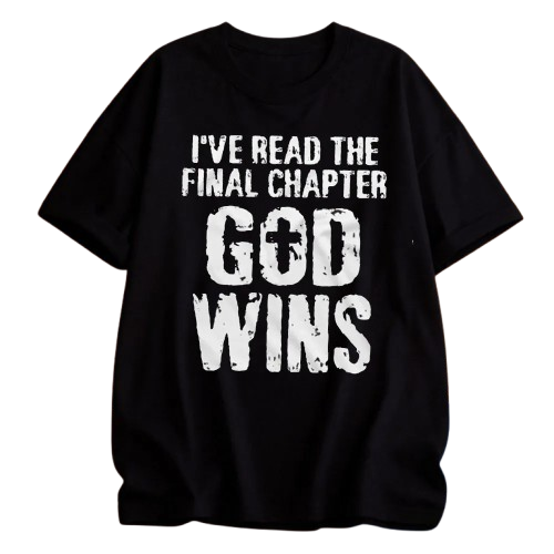 Men's Jesus Christ T-shirt Bible Verse Church Religion Christian Tees Christmas Gift God Wins Women High Quality Tees