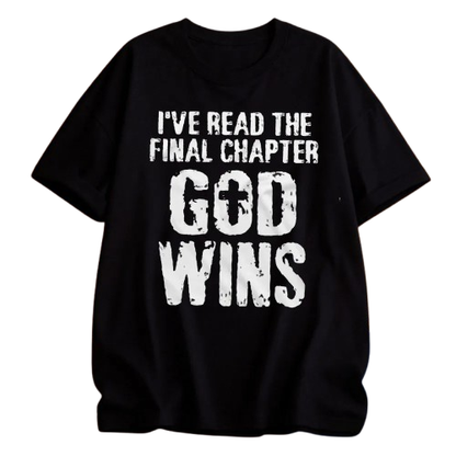 Men's Jesus Christ T-shirt Bible Verse Church Religion Christian Tees Christmas Gift God Wins Women High Quality Tees