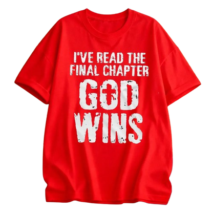 Men's Jesus Christ T-shirt Bible Verse Church Religion Christian Tees Christmas Gift God Wins Women High Quality Tees