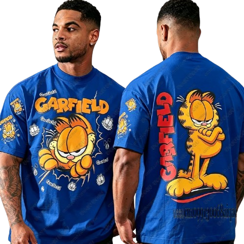 Men's Garfield Print T-Shirt | Streetwear Casual Tee | 3 Colors