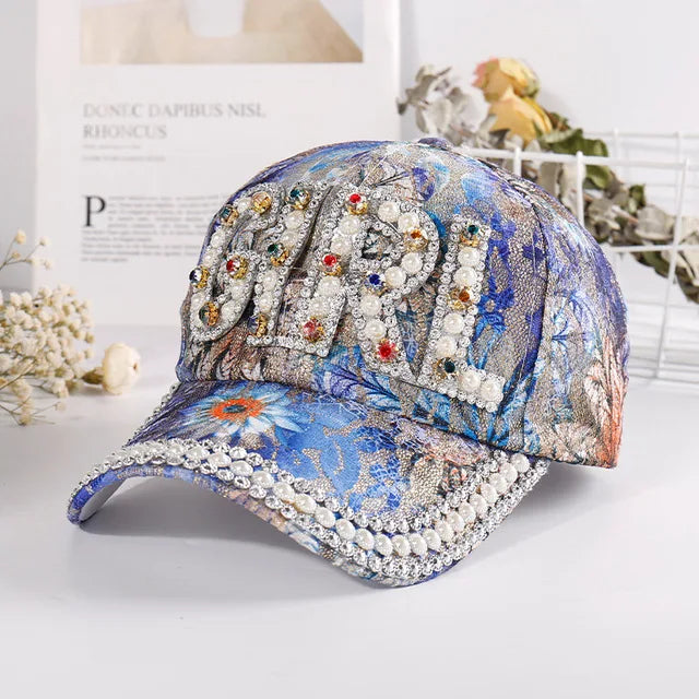 Rhinestone Shiny Baseball Cap – Glamour Meets Street Style