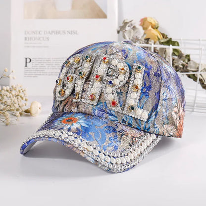 Rhinestone Shiny Baseball Cap – Glamour Meets Street Style