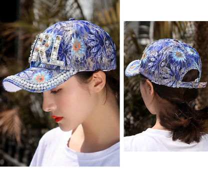 Rhinestone Shiny Baseball Cap – Glamour Meets Street Style