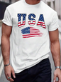 USA Flag Print Men’s Graphic T-Shirt – Classic Patriotic Style