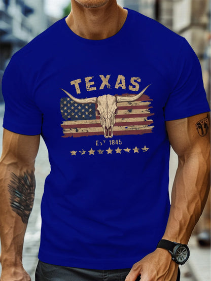 Men’s Texas Longhorn Cow Skull T-Shirt – Western Urban Style
