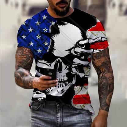 Men’s 3D USA Flag Print T-Shirt – Bold Patriotic Streetwear