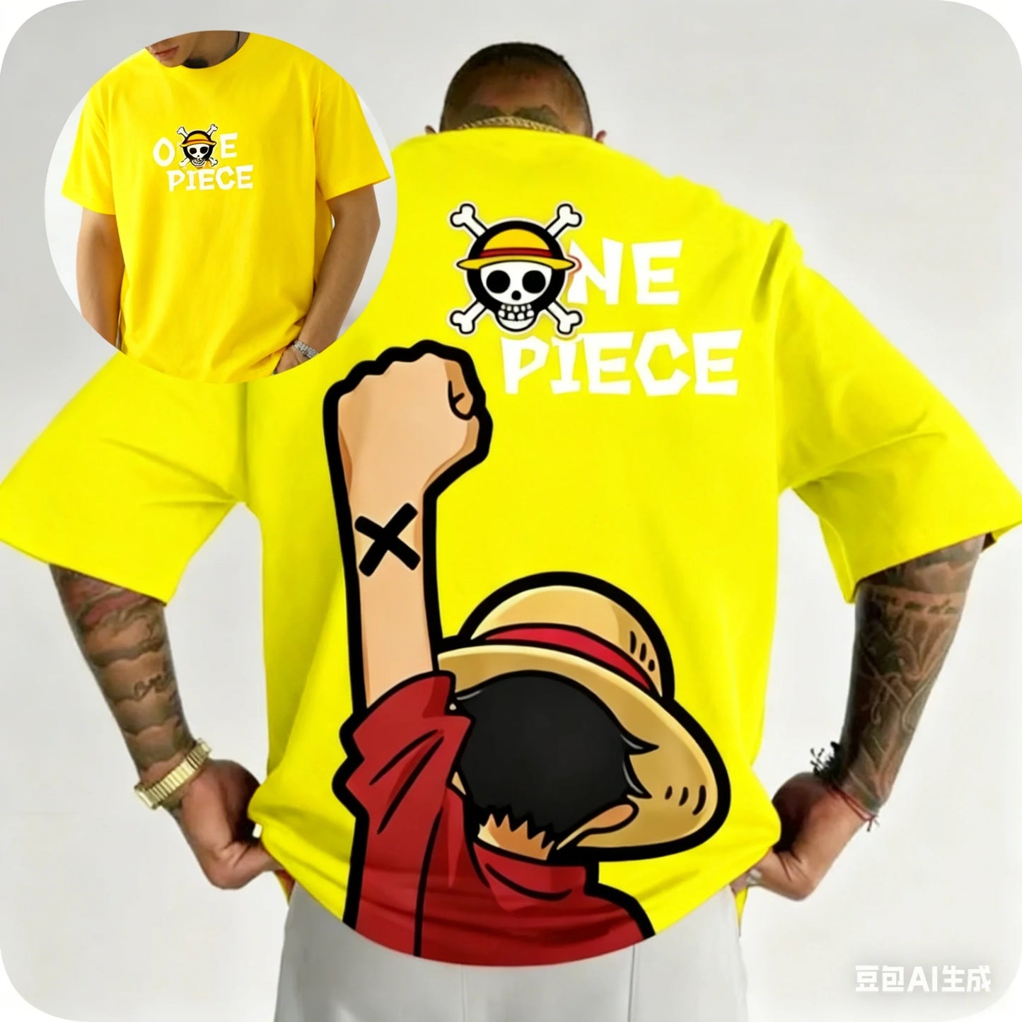 One Piece Graphic Print T-Shirt – Luffy & Zoro Edition