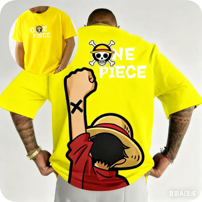 One Piece Graphic Print T-Shirt – Luffy & Zoro Edition
