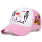 Skeleton Prayer Embroidered Mesh Baseball Cap – Edgy Urban Streetwear