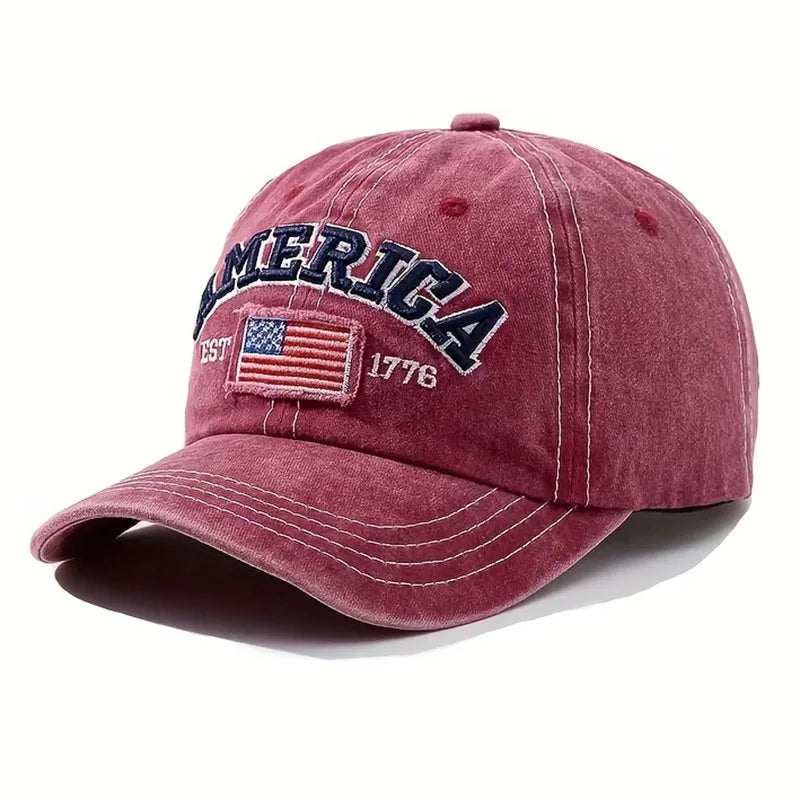 Vintage USA Flag Distressed Baseball Cap – Classic Laid-Back Style