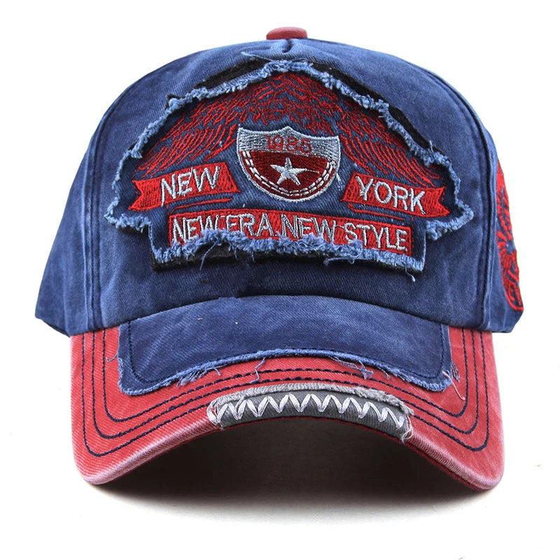 Vintage Washed Snapback Baseball Cap – New York Eagle Style