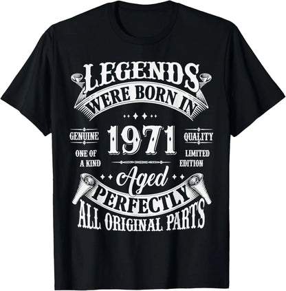 54th Birthday Tee 54 Years Old Vintage Legends Born in 1971 T-Shirt Print Original Design Gifts T Shirts Streetwear Camisas