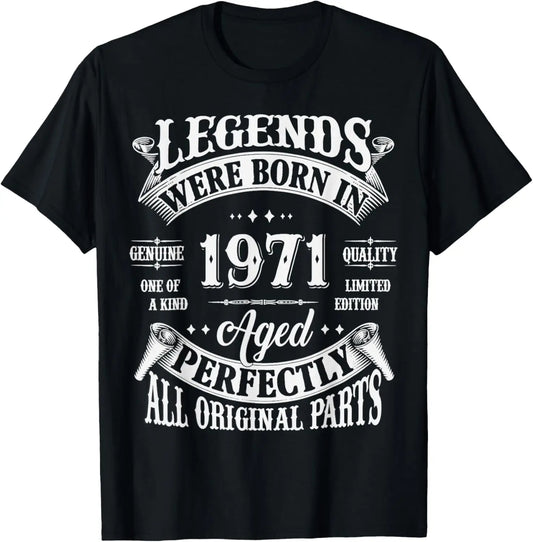 54th Birthday Tee 54 Years Old Vintage Legends Born in 1971 T-Shirt Print Original Design Gifts T Shirts Streetwear Camisas