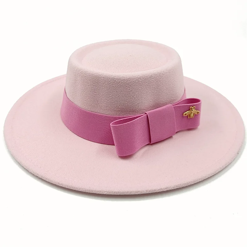 Bow Tie Fedora Hat – Wide Brim | 17 Colors | Women & Men