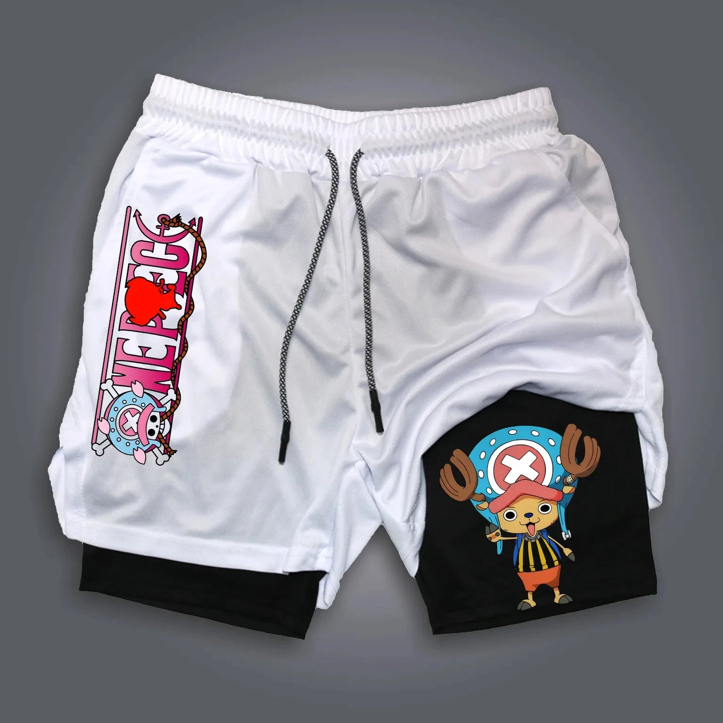 ONE PIECE Luffy Double-Layer Sports Shorts – Performance Meets Anime Style