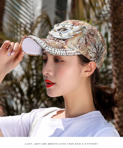 Rhinestone Shiny Baseball Cap – Glamour Meets Street Style