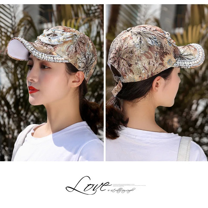 Rhinestone Shiny Baseball Cap – Glamour Meets Street Style