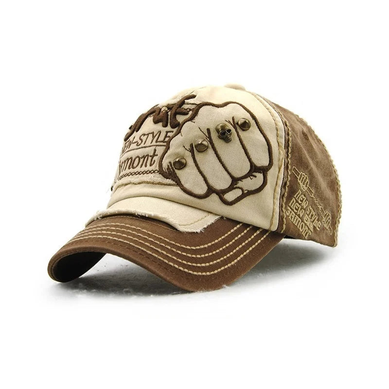 Fist Rivet Embroidered Baseball Cap – Bold Streetwear Attitude