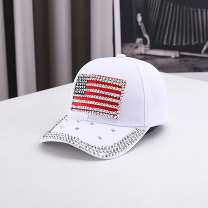 USA American Flag Baseball Cap – Patriotic Bling Meets Street Style