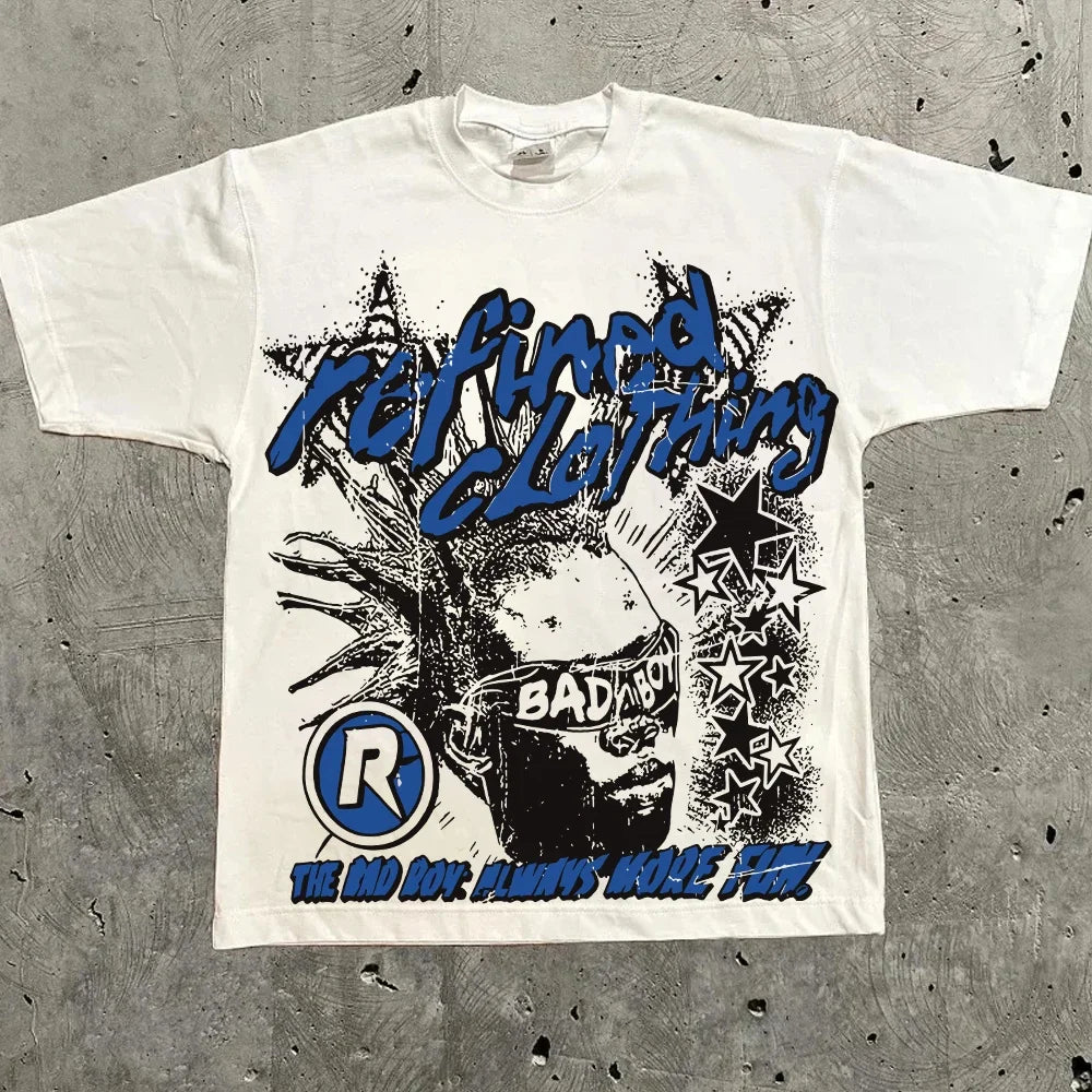 Harajuku Y2K Graphic T-Shirt | Oversized Streetwear Tee | 15 Colors, 30 Designs