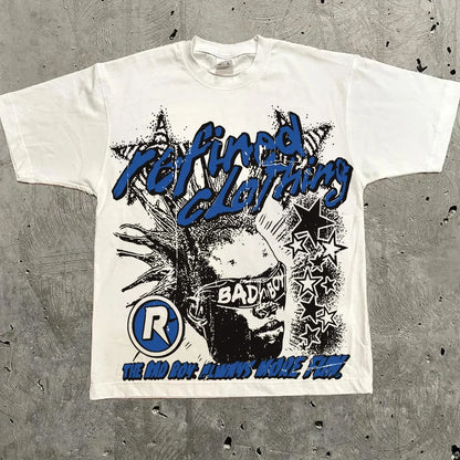 Harajuku Y2K Graphic T-Shirt | Oversized Streetwear Tee | 15 Colors, 30 Designs