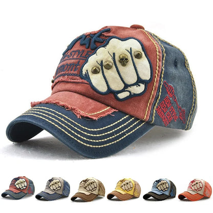 Fist Rivet Embroidered Baseball Cap – Bold Streetwear Attitude
