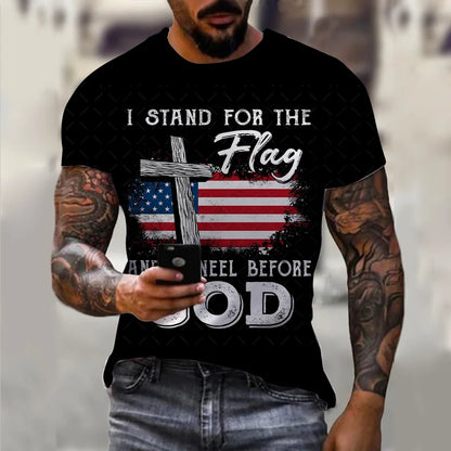 Men’s 3D USA Flag Print T-Shirt – Bold Patriotic Streetwear