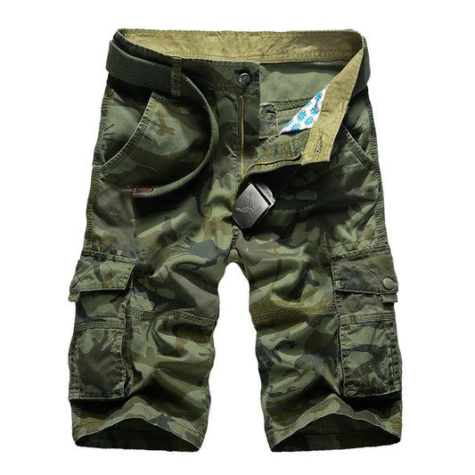 No Belt Camouflage Camo Cargo Shorts Men 2026 New Men's Casual Shorts Male Loose Work Shorts Man Military Short Pants Plus Size