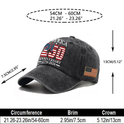 America 250th Anniversary Vintage Baseball Cap – Commemorate History