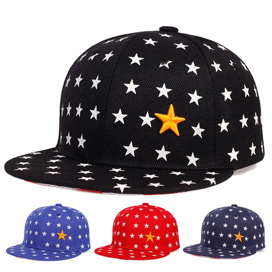 Kids Baseball Cap Star Embroidery Hip-Hop Hat Boy Girl Adjustable Unisex