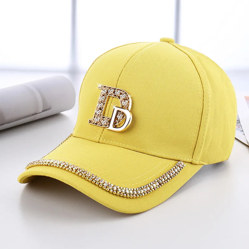 CNTANG Diamond D Letter Baseball Cap – Sparkle & Shade