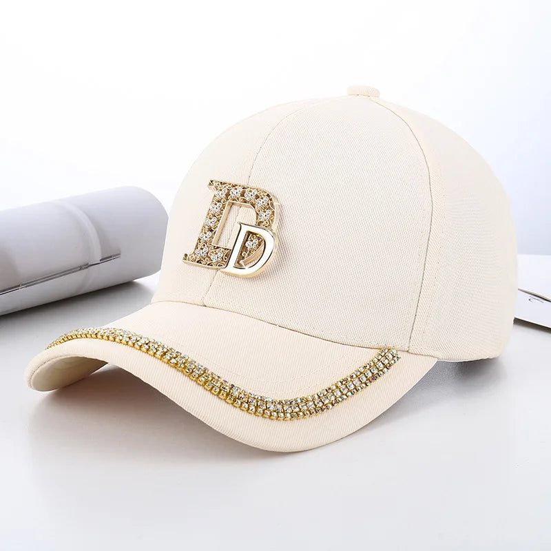 CNTANG Diamond D Letter Baseball Cap – Sparkle & Shade