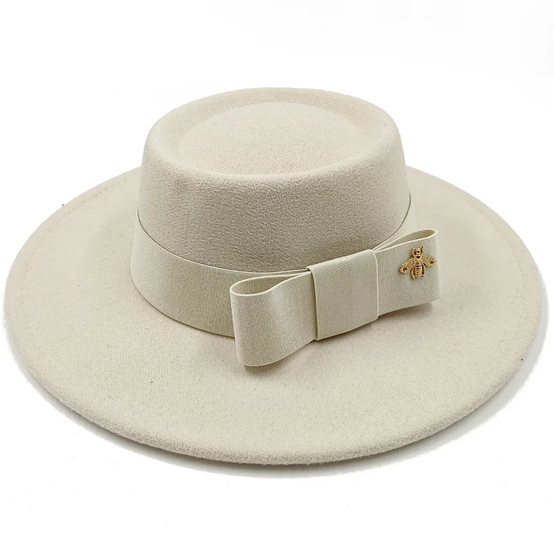 Bow Tie Fedora Hat – Wide Brim | 17 Colors | Women & Men
