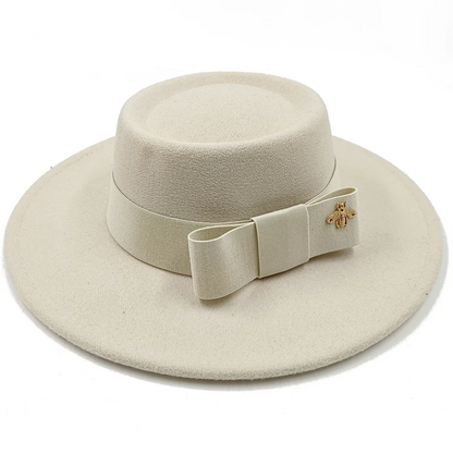 Bow Tie Fedora Hat – Wide Brim | 17 Colors | Women & Men