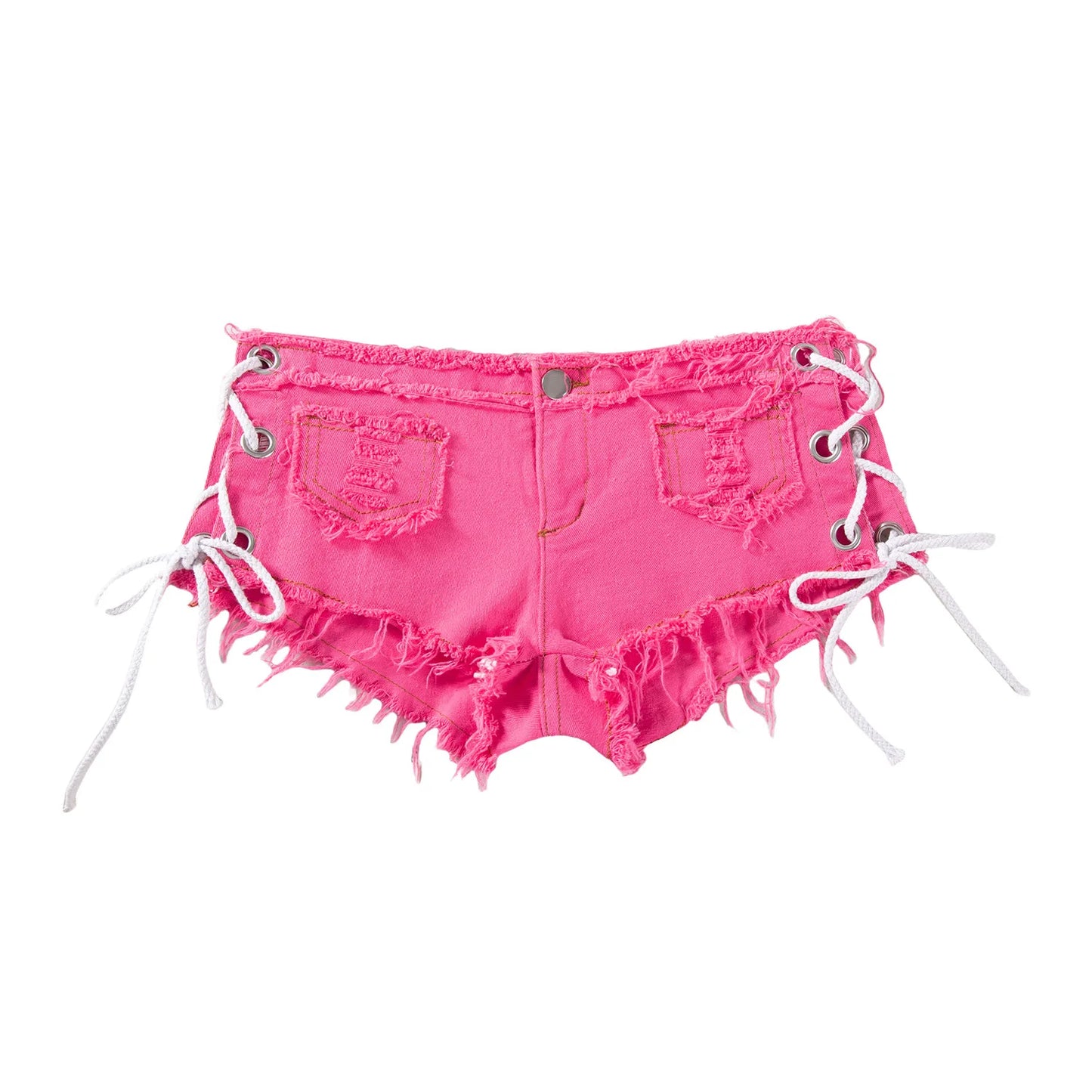 New American retro sexy low waist ultra short women's jeans, denim shorts, bar performance clothing, hot pants