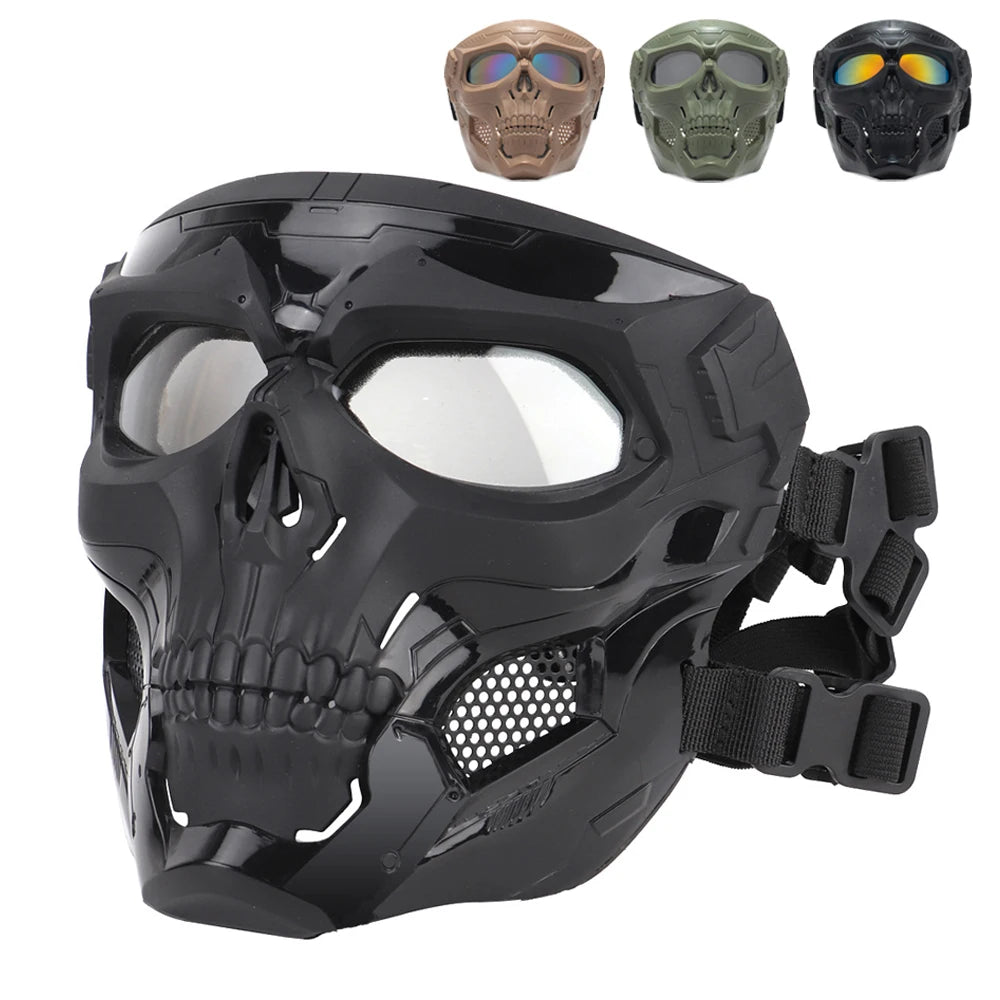 Tactical Skull Skeleton Mask – Full Face Protection with Integrated Goggles
