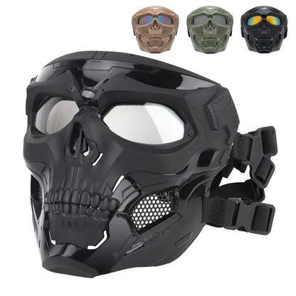 Tactical Skull Skeleton Mask – Full Face Protection with Integrated Goggles
