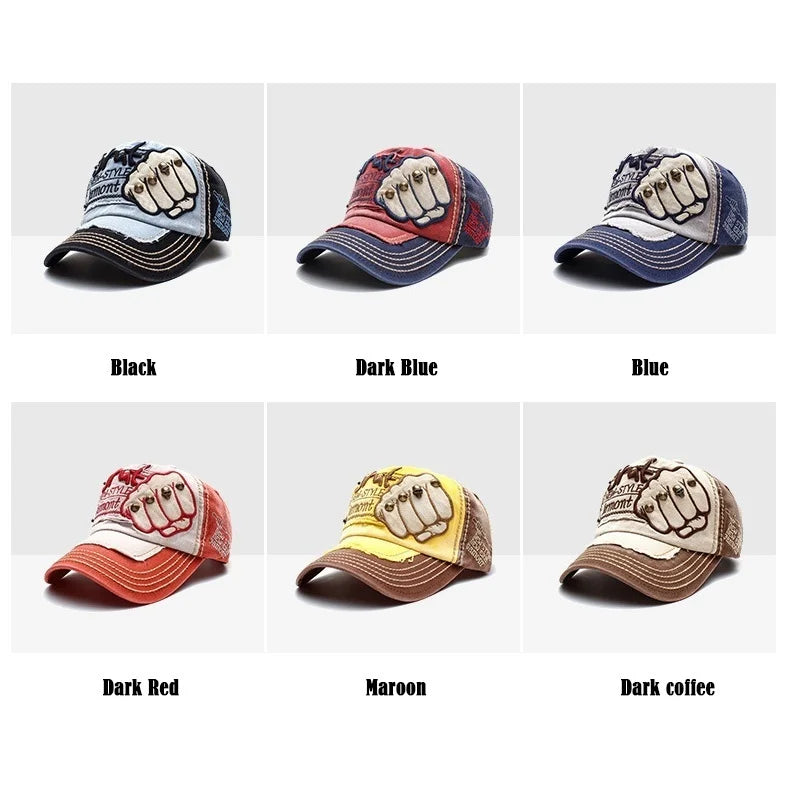 Fist Rivet Embroidered Baseball Cap – Bold Streetwear Attitude