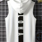 Men's hooded sports vest top T-shirt