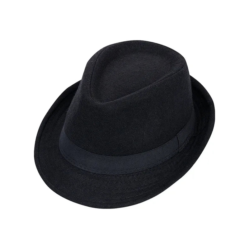 Men’s Wool Blend Fedora – Sophisticated Short-Brim Style