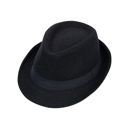 Men’s Wool Blend Fedora – Sophisticated Short-Brim Style