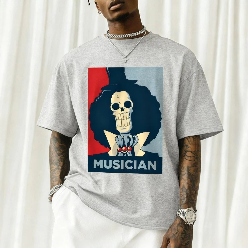 Musician Brook T-Shirt — One Piece Streetwear | Cotton Oversized Tee