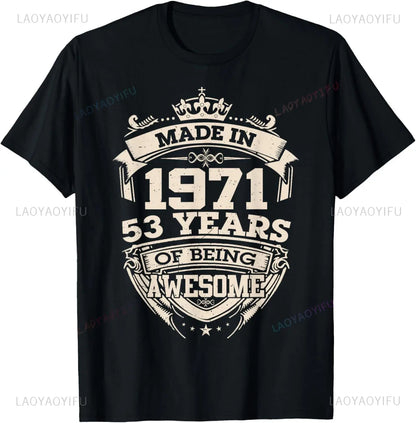 54th Birthday Tee 54 Years Old Vintage Legends Born in 1971 T-Shirt Print Original Design Gifts T Shirts Streetwear Camisas