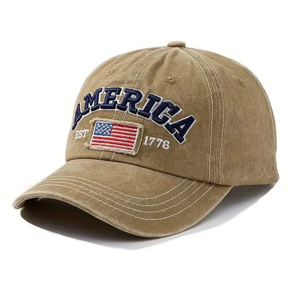 Vintage USA Flag Distressed Baseball Cap – Classic Laid-Back Style