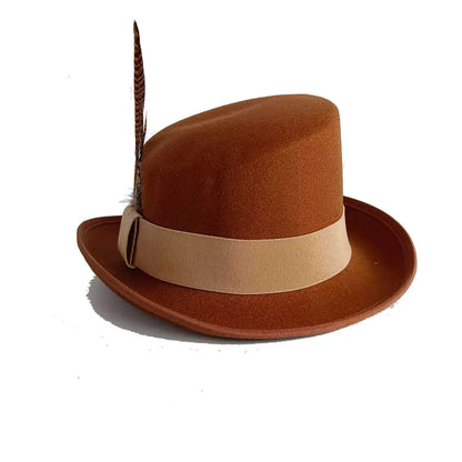 Large High-Top Fedora Hat – Gentleman's Bowler Hat British Style Magic Hat for Men Women 20 Colors