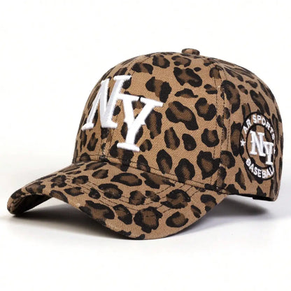 Women’s Leopard Print NY Baseball Cap – Trendy Urban Style
