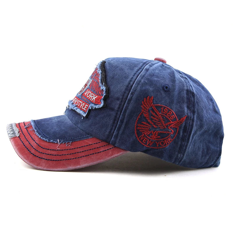 Vintage Washed Snapback Baseball Cap – New York Eagle Style