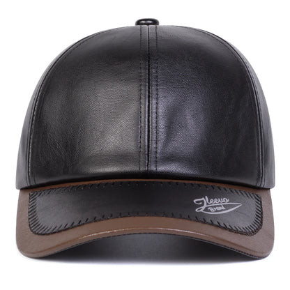 Leather Brim Baseball Cap – Premium Texture Meets Urban Style