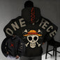 One Piece Anime Hoodie Oversized Pullover Sweatshirt Men Women Black Red Navy